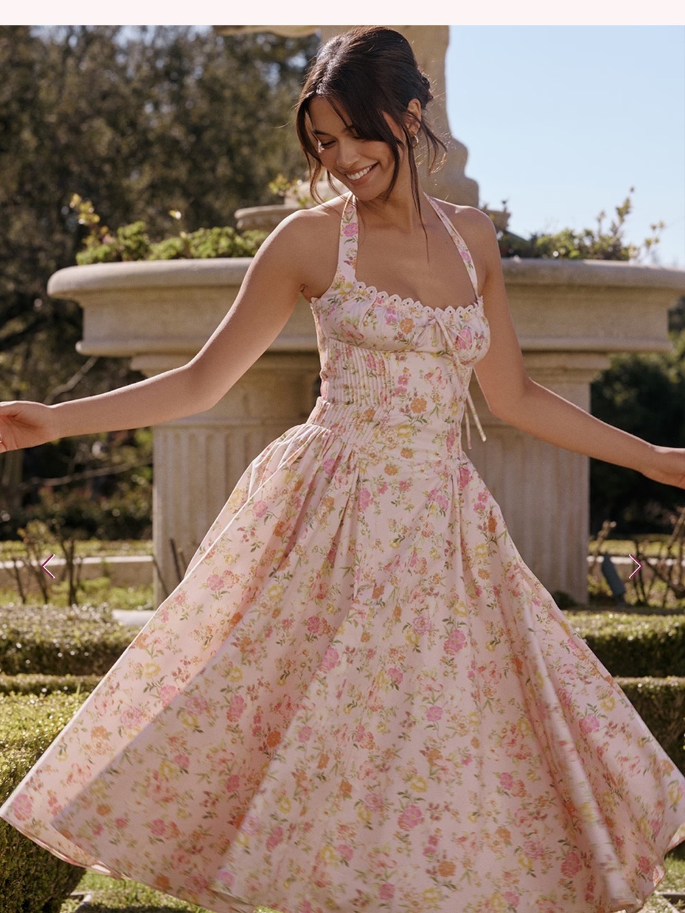 House of CB ADABELLA
Pink Meadow Print Cotton Halter Midi Sundress NWT